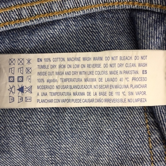 Forever 21 Denim Mini Skirt Womens 28 Button Front Raw Hem Cotton Jean Skirt - Picture 6 of 6